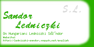 sandor ledniczki business card
